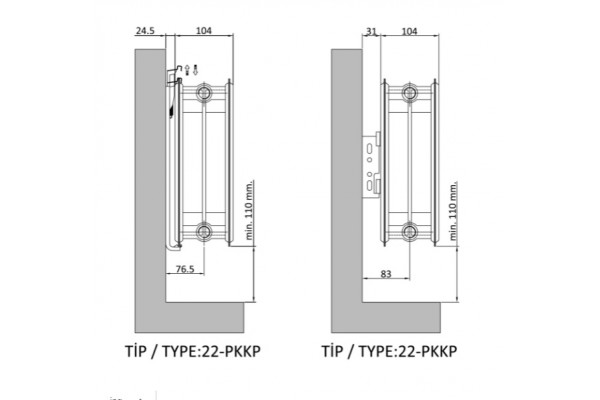 E.C.A. Tip-22 500*400 mm